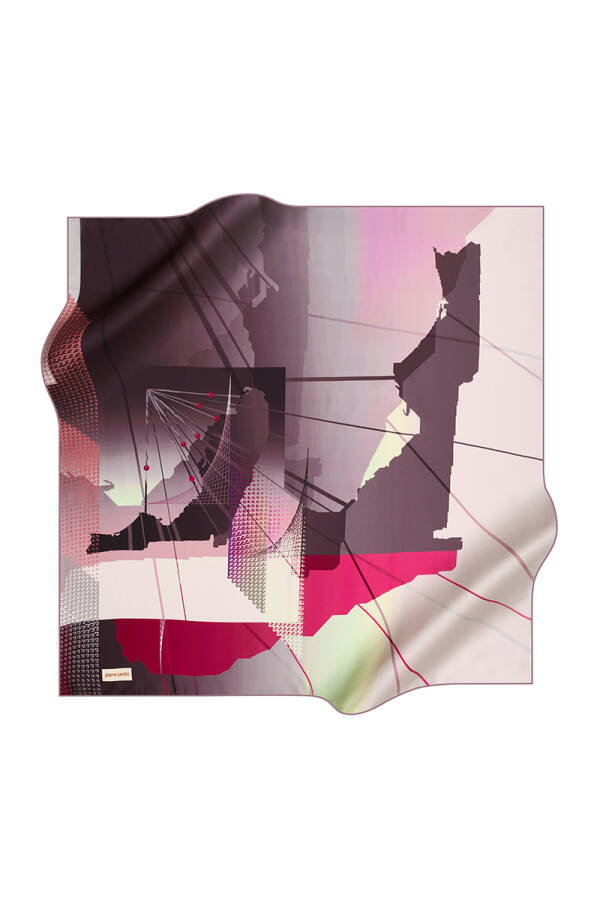 Renkli 90X90 Pierre Cardin Krep Saten Eşarp - 1