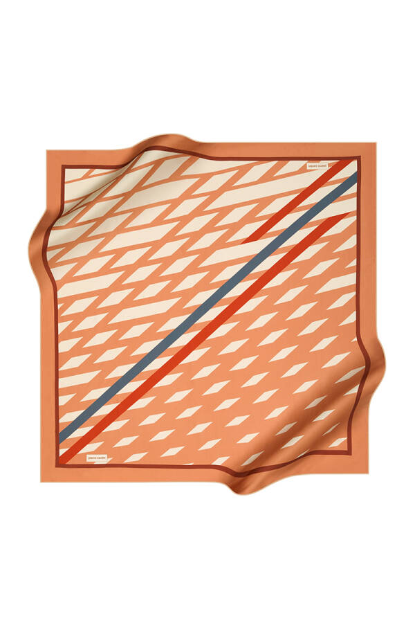 Renkli 90X90 Pierre Cardin Krep Saten Eşarp - 1