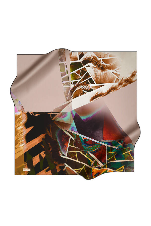 Renkli 90X90 Pierre Cardin Krep Saten Eşarp - 1