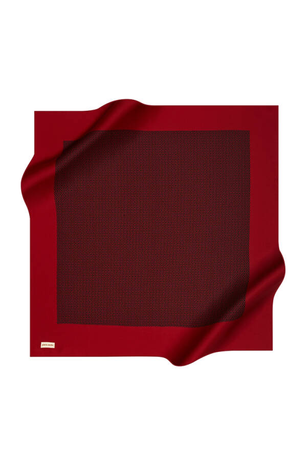 Renkli 90X90 Pierre Cardin Krep Saten Eşarp - 1