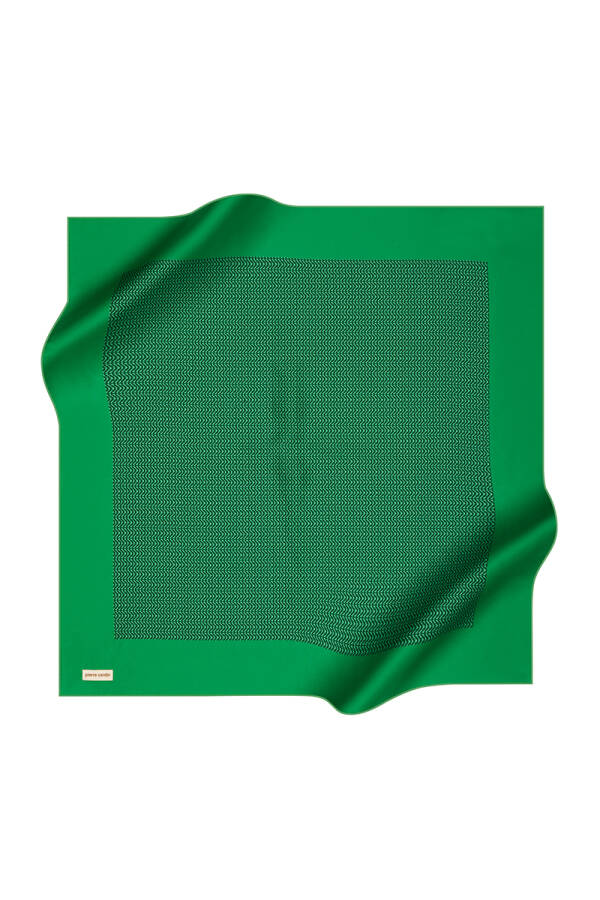 Geometrik Desenli 90X90 Pierre Cardin Krep Saten Eşarp - 1