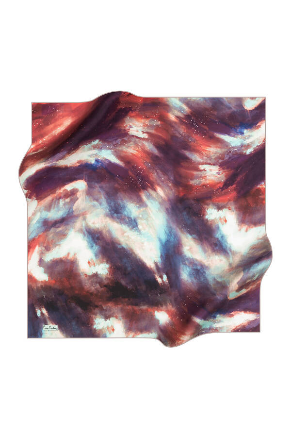 Renkli 90X90 Pierre Cardin Krep Saten Eşarp - 1