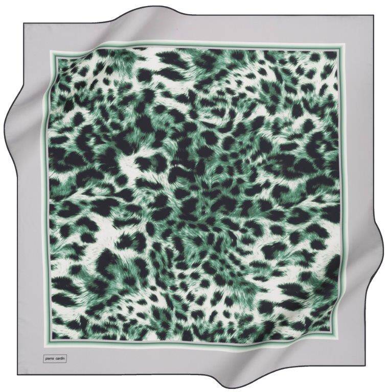 Leopar Desenli 90X90 Pierre Cardin Polyester Tivil Eşarp - 1