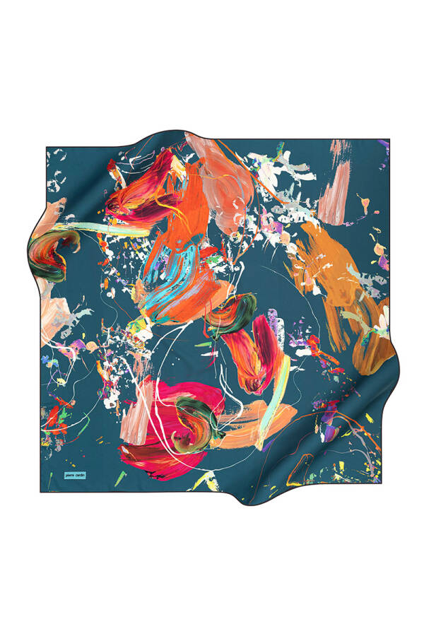 Fırça Desenli 90X90 Pierre Cardin Polyester Tivil Eşarp - 1