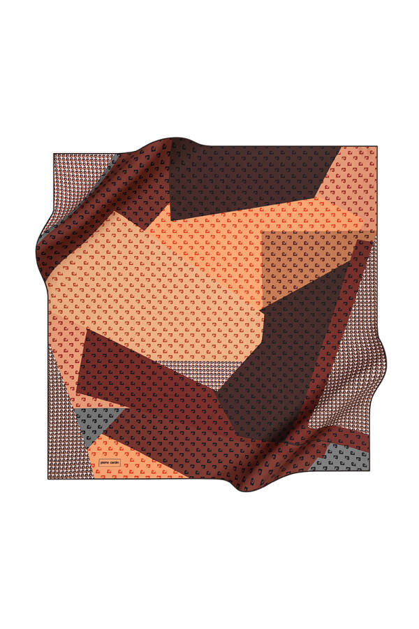 Geometrik Desenli 90X90 Pierre Cardin Polyester Tivil Eşarp - 1