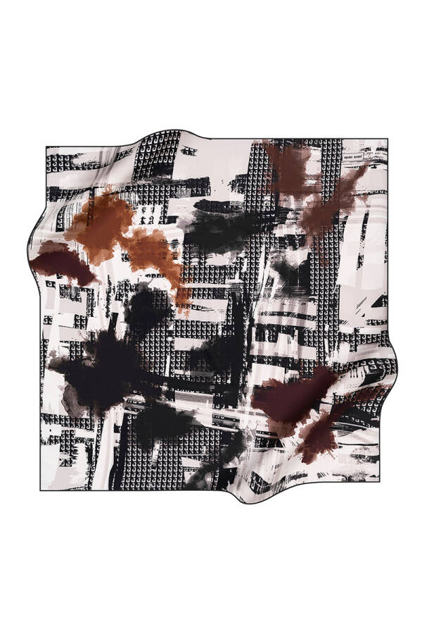 Fırça Desenli 90X90 Pierre Cardin Polyester Tivil Eşarp - 1