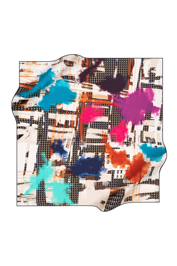 Fırça Desenli 90X90 Pierre Cardin Polyester Tivil Eşarp - 1