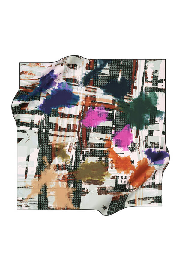 Fırça Desenli 90X90 Pierre Cardin Polyester Tivil Eşarp - 1
