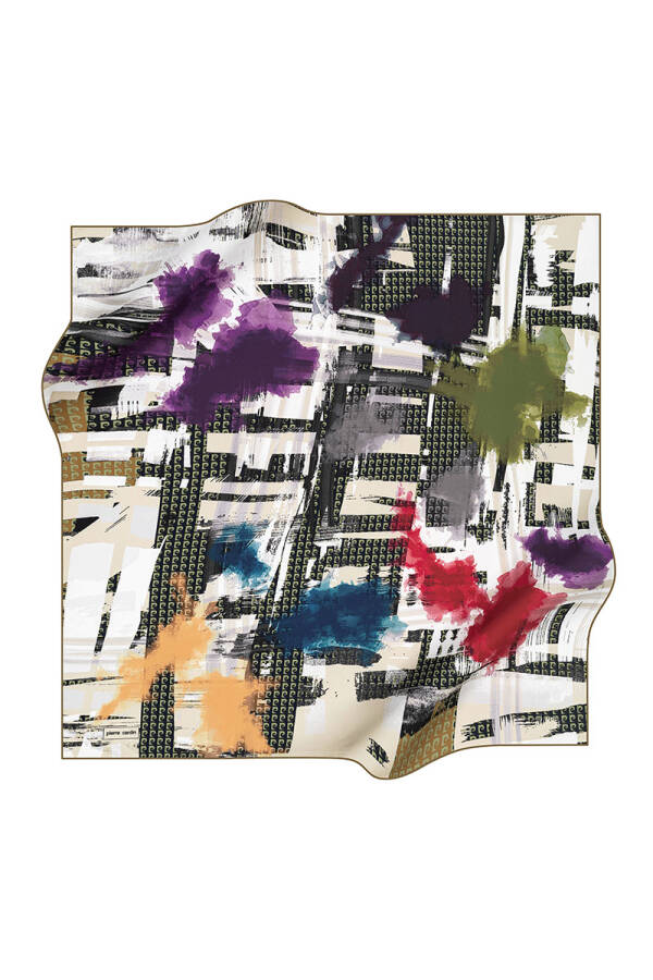 Fırça Desenli 90X90 Pierre Cardin Polyester Tivil Eşarp - 1