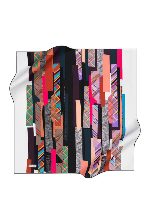 Geometrik Desenli 90X90 Pierre Cardin Polyester Tivil Eşarp - 1