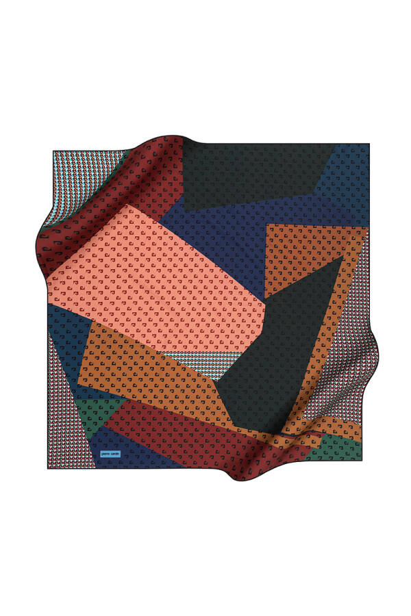 Geometrik Desenli 90X90 Pierre Cardin Polyester Tivil Eşarp - 1