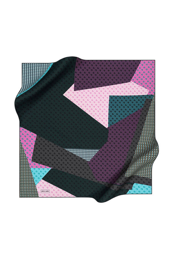 Geometrik Desenli 90X90 Pierre Cardin Polyester Tivil Eşarp - 1