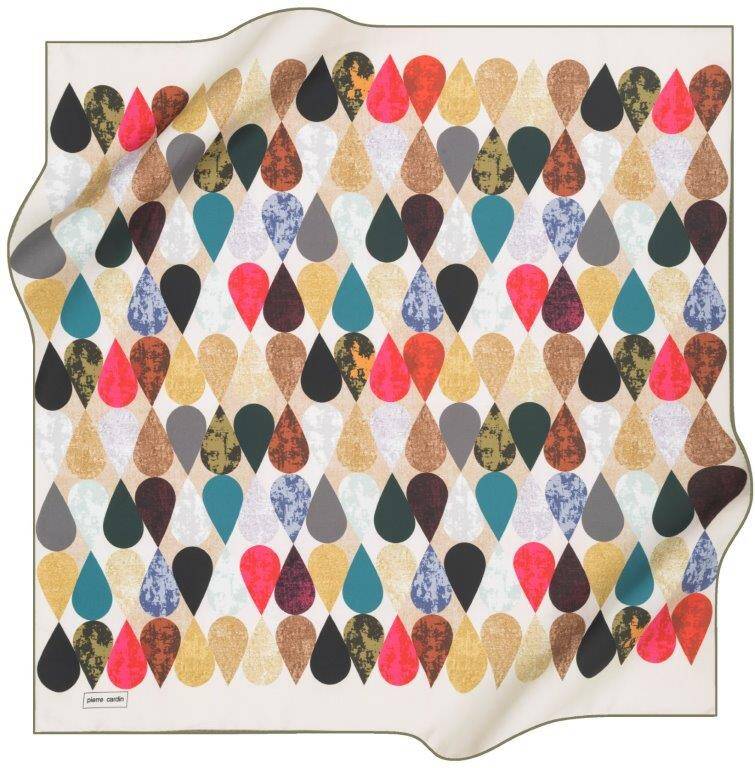 Geometrik Desenli 90X90 Polyester Twill Eşarp - Pierre Cardin