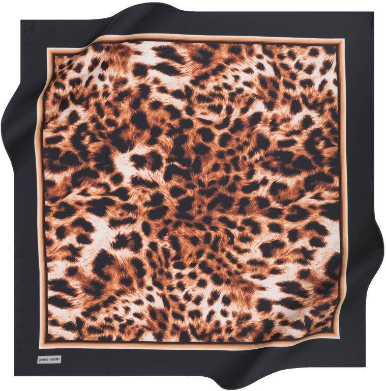 Leopar Desenli 90X90 Pierre Cardin Polyester Tivil Eşarp - 1