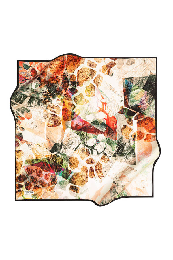 Renkli 90X90 Pierre Cardin Polyester Tivil Eşarp - 1