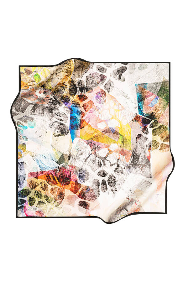 Renkli 90X90 Pierre Cardin Polyester Tivil Eşarp - 1