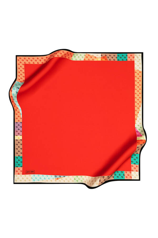 Renkli 90X90 Pierre Cardin Polyester Tivil Eşarp - 1