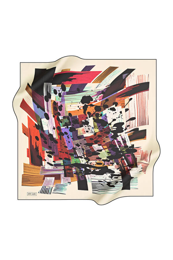 Renkli 90X90 Pierre Cardin Polyester Tivil Eşarp - Pierre Cardin