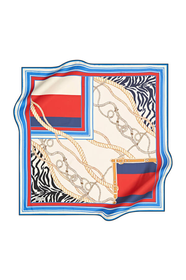 Renkli 90X90 Pierre Cardin Polyester Tivil Eşarp - 1