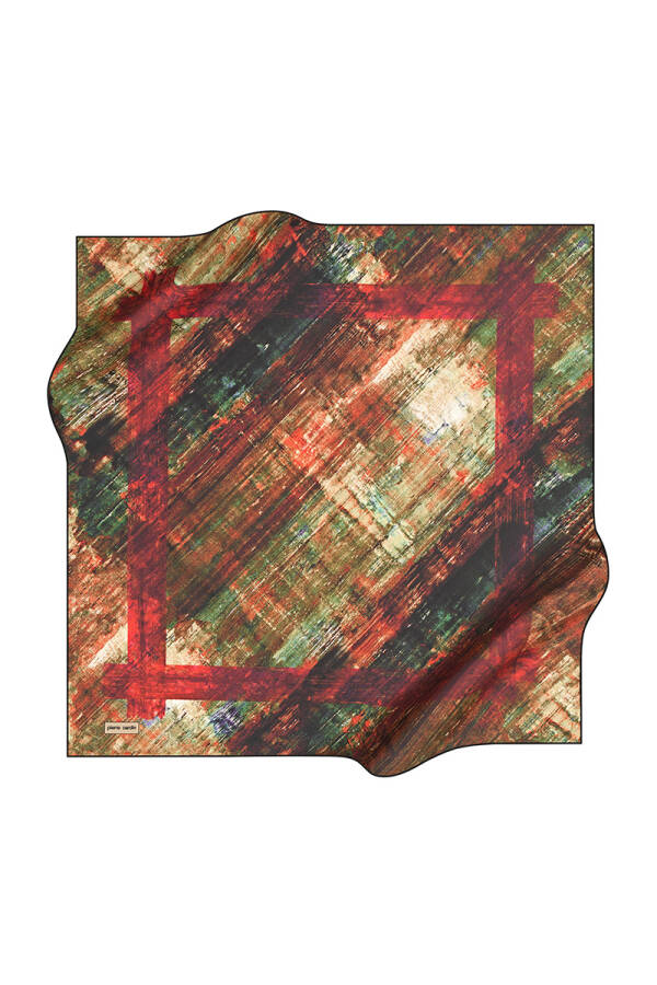 Renkli 90X90 Pierre Cardin Polyester Tivil Eşarp - 1