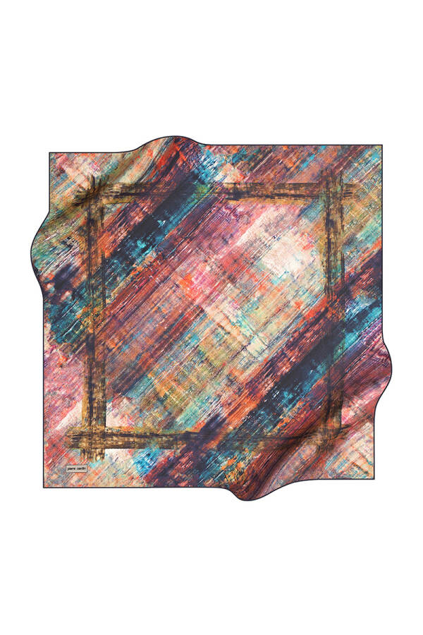 Renkli 90X90 Pierre Cardin Polyester Tivil Eşarp - 1