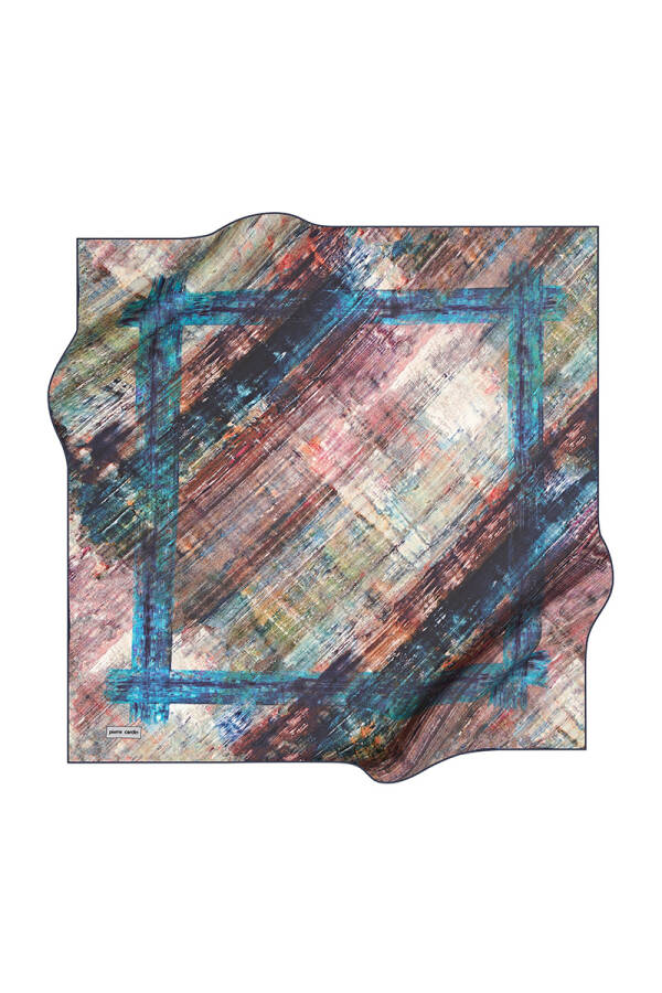 Renkli 90X90 Pierre Cardin Polyester Tivil Eşarp - 1