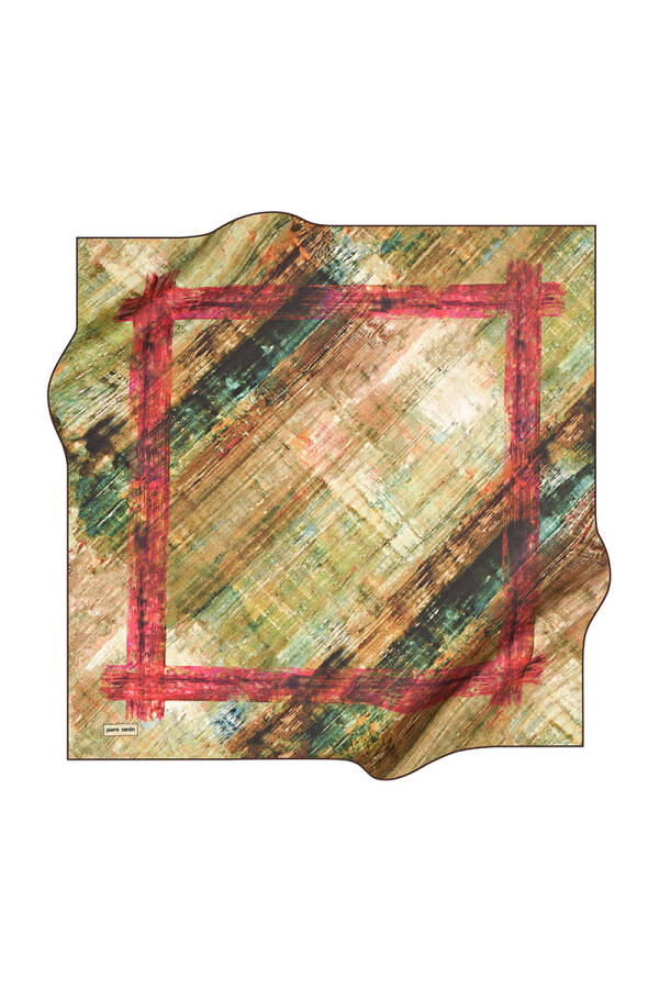 Renkli 90X90 Pierre Cardin Polyester Tivil Eşarp - 1