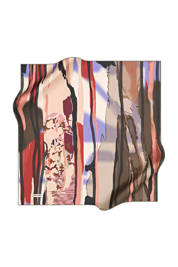 Renkli 90X90 Pierre Cardin Polyester Tivil Eşarp - 1