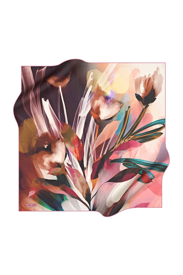 Renkli 90X90 Pierre Cardin Polyester Tivil Eşarp - 1