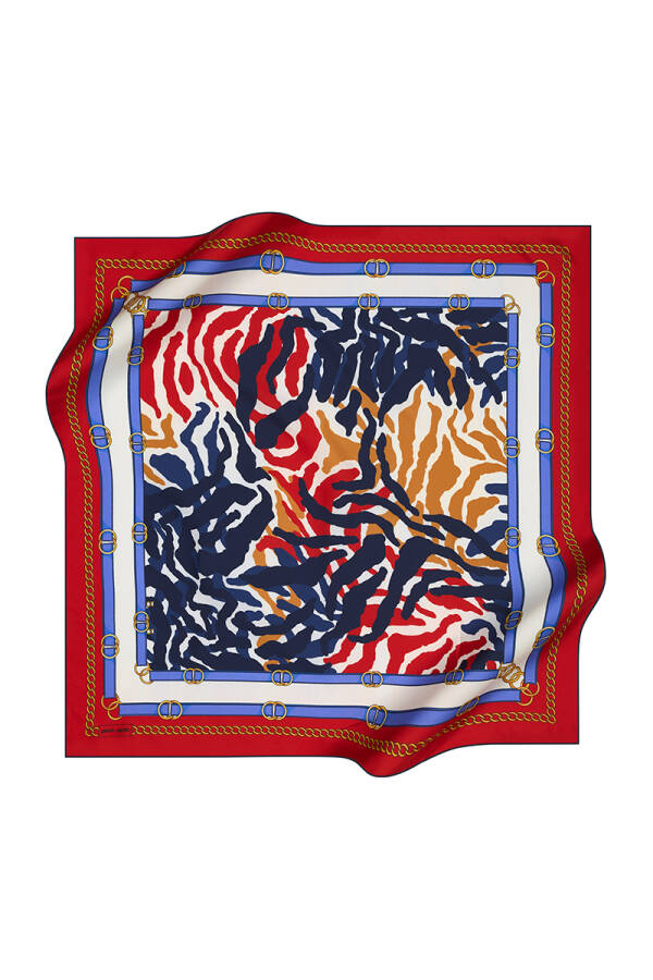 Renkli 90X90 Pierre Cardin Polyester Tivil Eşarpl - 1