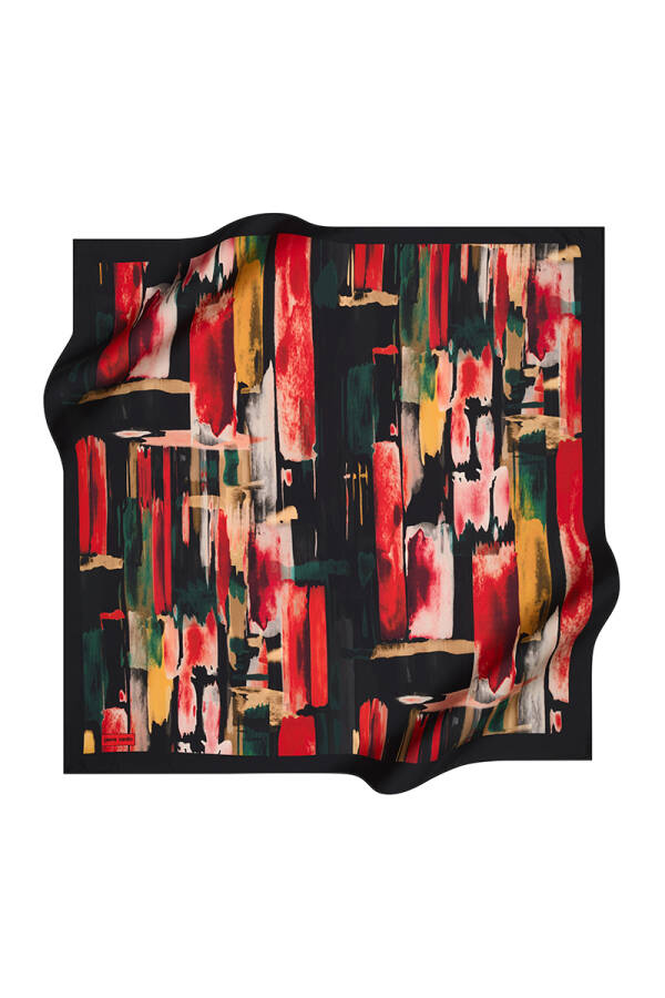 Renkli 90X90 Pierre Cardin Polyester Tivil Eşarp - 1