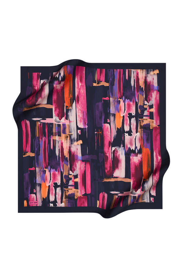 Renkli 90X90 Polyester Twill Eşarp - 1