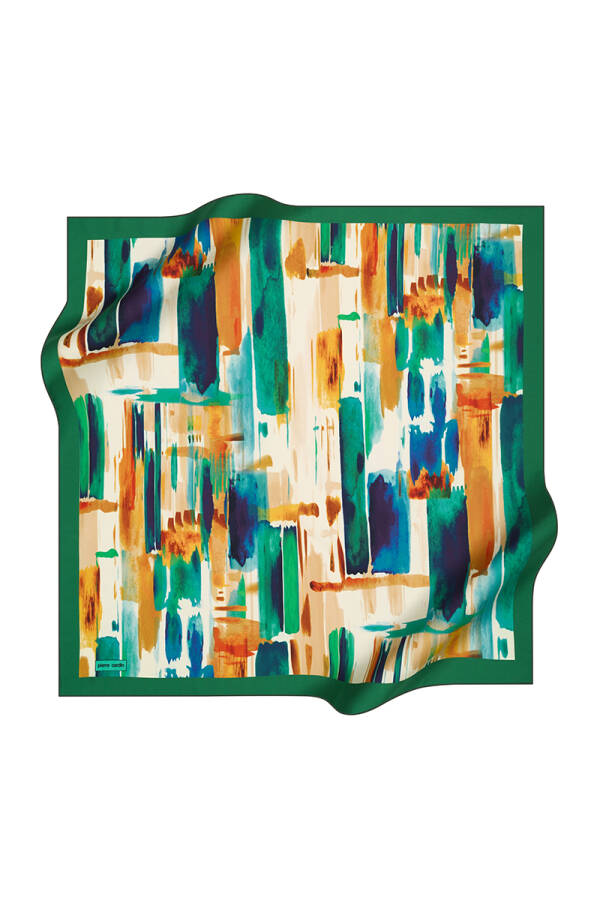 Renkli 90X90 Polyester Twill Eşarp - 1