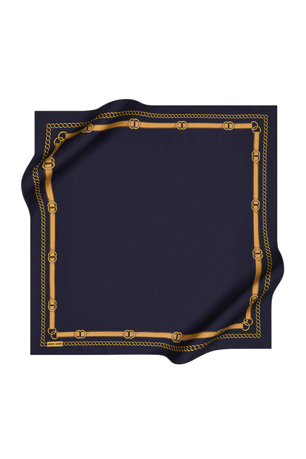 Zincir Desenli 90X90 Pierre Cardin Polyester Tivil Eşarp - 1
