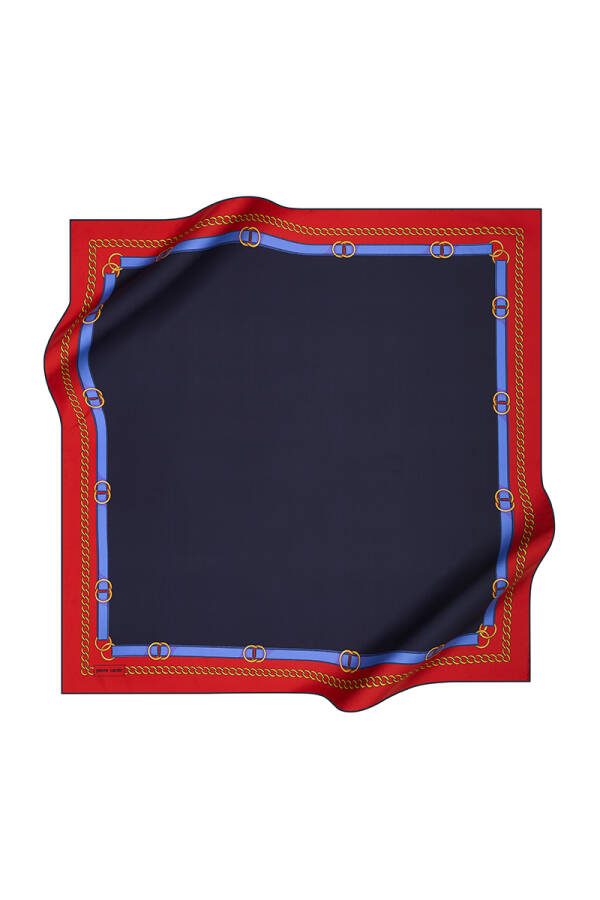 Zincir Desenli 90X90 Pierre Cardin Polyester Tivil Eşarp - 1