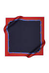 Lacivert Zincir Desenli 90X90 Polyester Twill Eşarp 