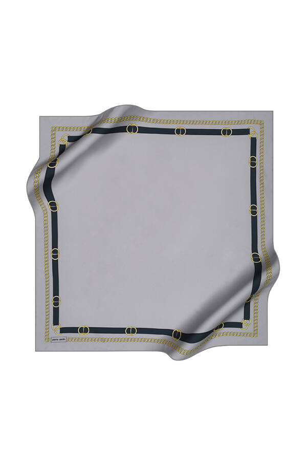 Zincir Desenli 90X90 Pierre Cardin Polyester Tivil Eşarp - 1