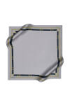 Gri Zincir Desenli 90X90 Polyester Twill Eşarp 