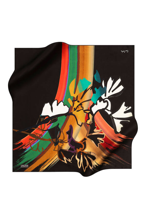 Renkli 90X90 Pierre Cardin Tivil Eşarp - 1