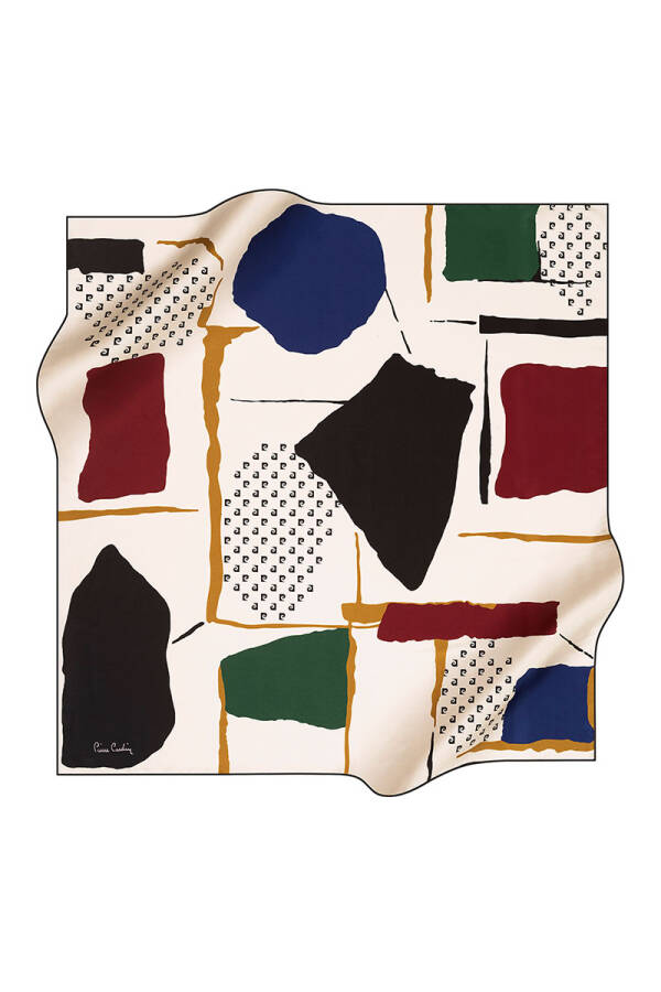 Renkli 90X90 Pierre Cardin Tivil Eşarp - 1