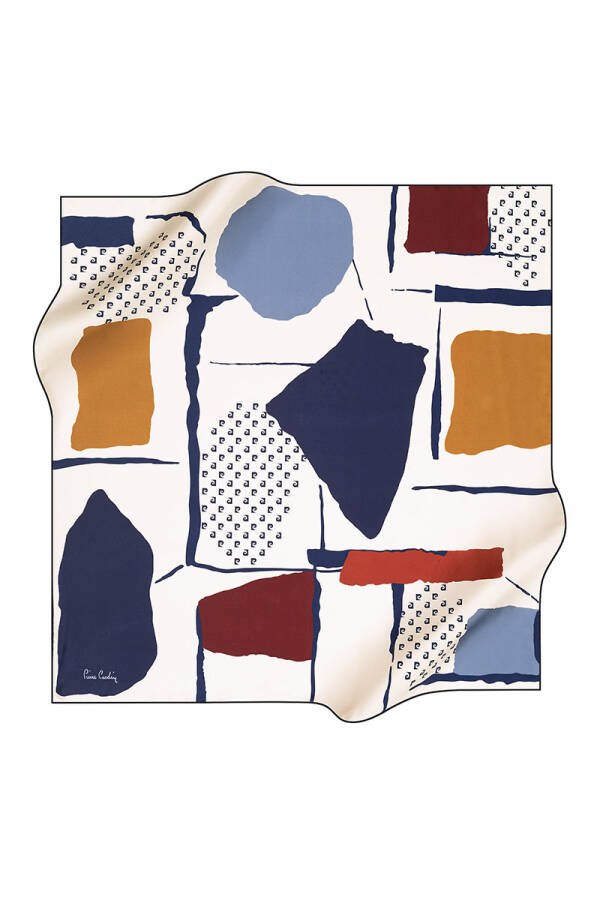 Renkli 90X90 Pierre Cardin Tivil Eşarp - 1