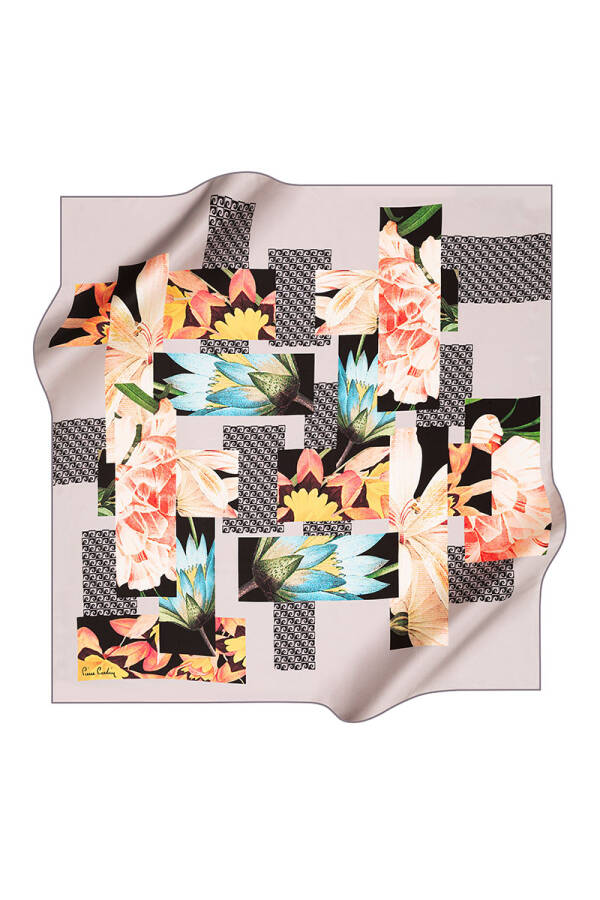 Renkli 90X90 Pierre Cardin Tivil Eşarp - 1