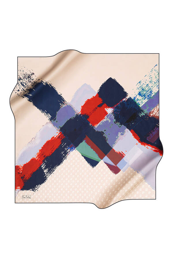 Renkli 90X90 Pierre Cardin Tivil Eşarp - 1