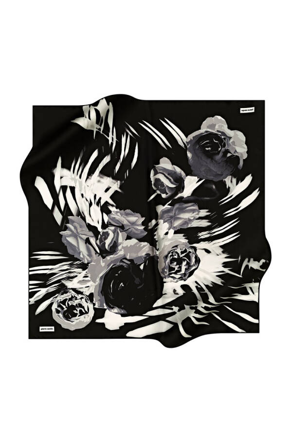 Çiçek Desenli 90X90 Pierre Cardin Tivil Eşarp - 1