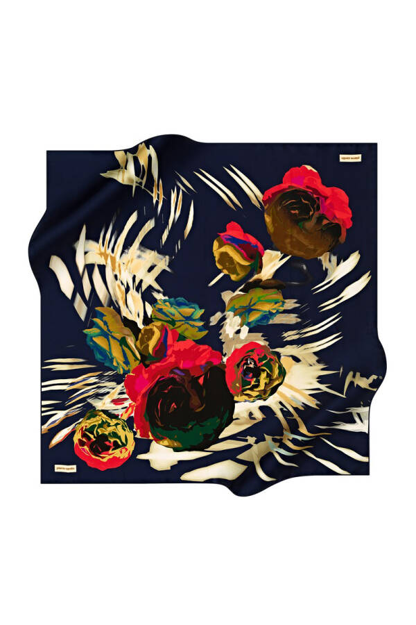 Çiçek Desenli 90X90 Pierre Cardin Tivil Eşarp - 1