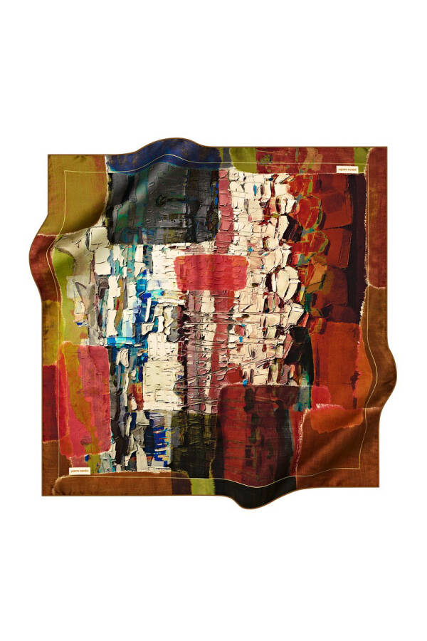 Renkli 90X90 Pierre Cardin Tivil Eşarp - 1