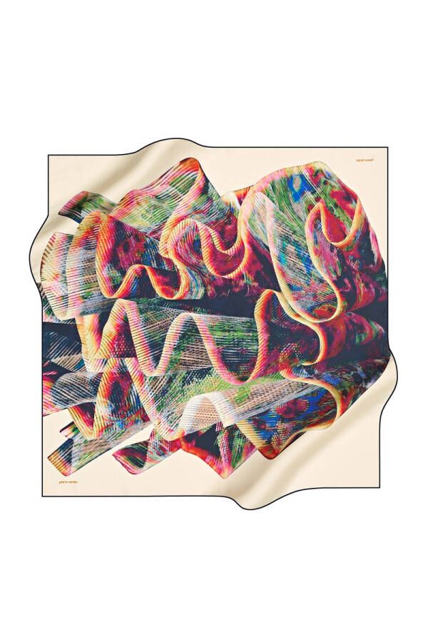 Geometrik Desenli 90X90 Pierre Cardin Tivil Eşarp - 1