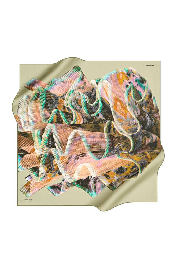 Geometrik Desenli 90X90 Pierre Cardin Tivil Eşarp - 1