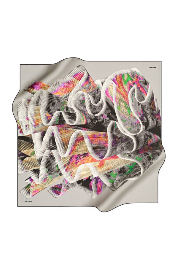 Renkli 90X90 Pierre Cardin Tivil Eşarp - 1
