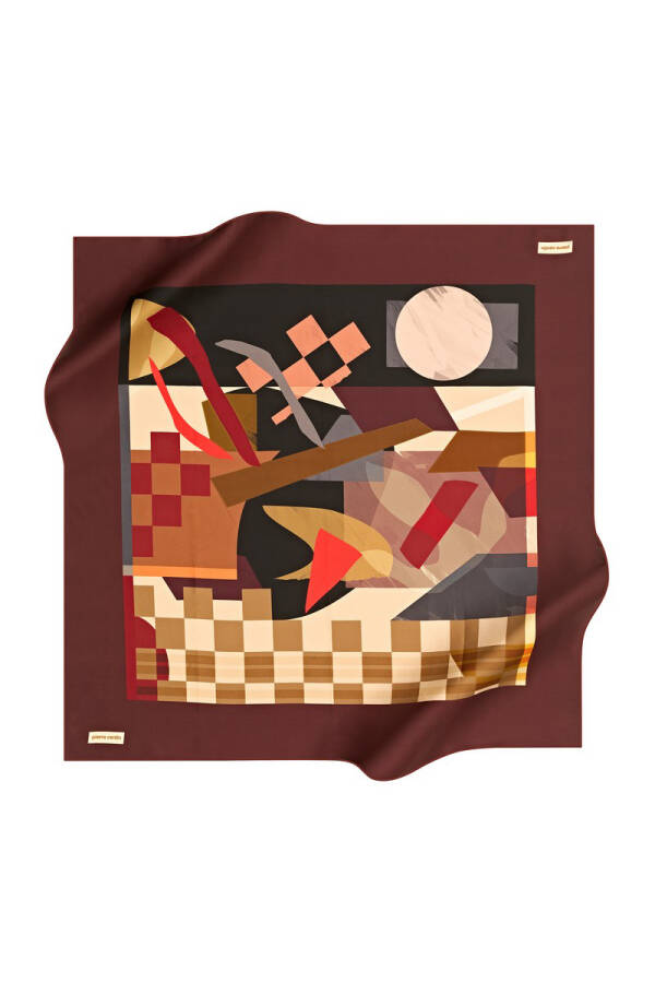 Geometrik Desenli 90X90 Pierre Cardin Tivil Eşarp - 1